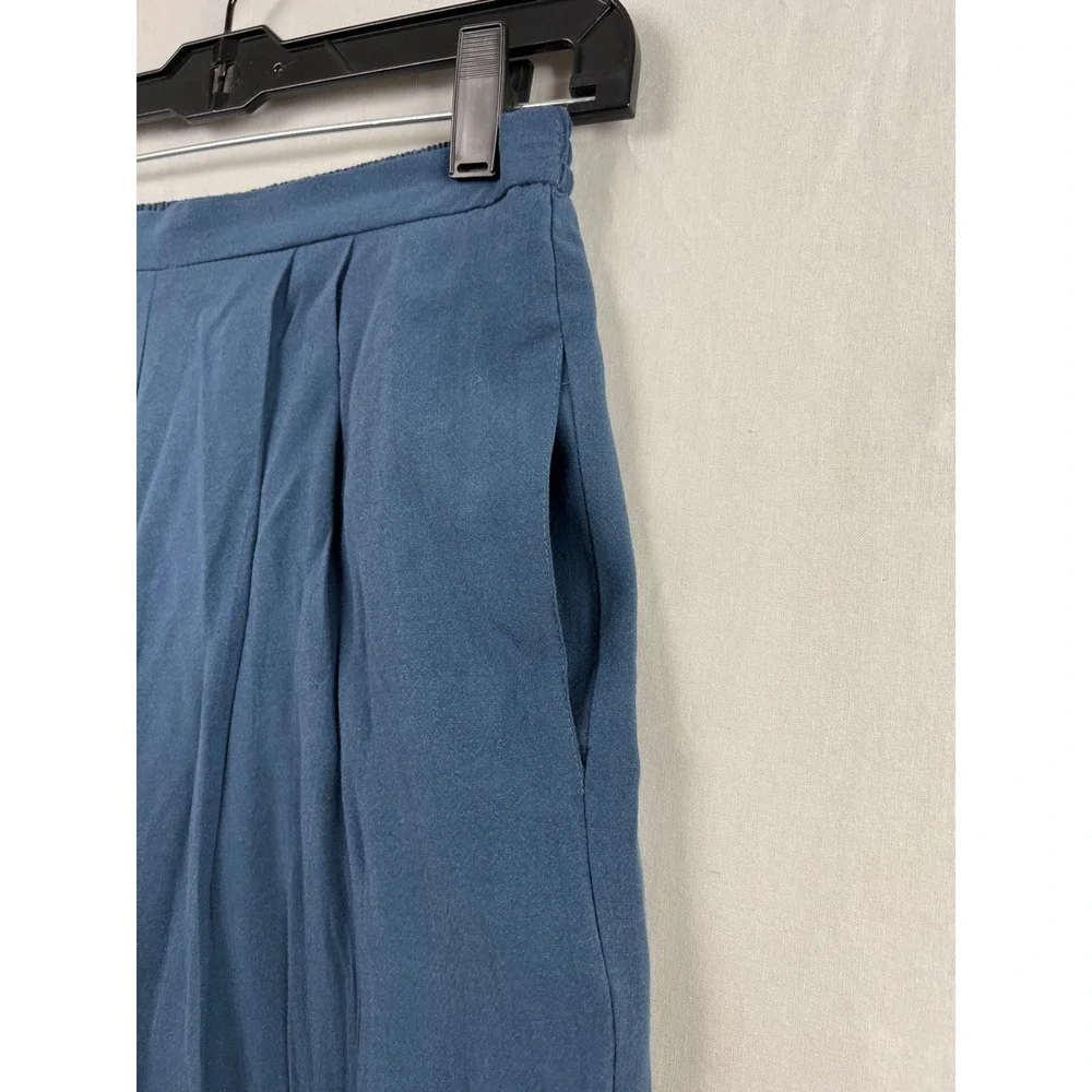 Coldwater Creek Pant Suit Women S Blue Jacquard Jacket Pleated Trousers Set